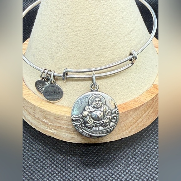 🩶ALEX AND ANI🩶Laughing Buddha Charm Bangle in Rafaelian Silver/EUC - Picture 2 of 8